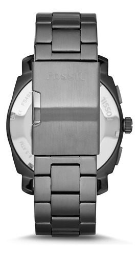 Relógio Fossil Masculino Machine - Fs4931/1cn Correia Grafite Bisel Grafite Fundo Preto