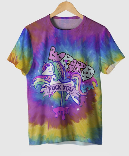 Camiseta Tie Dye Unicórnio Weird Psicodélico Hype Top Hippie