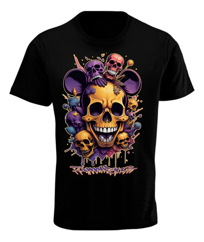 The Mouse Skull Playera Negra Original Zmokyng Wear