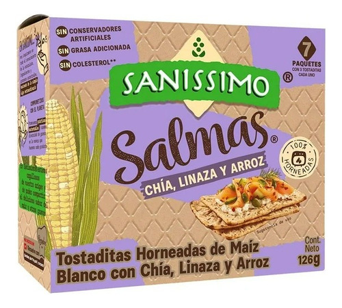 10 Pza Tostadas De Maíz Salmas Horneadas Con Chía Linaza Y A