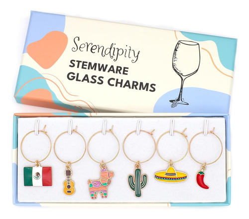 Charms Copas De Vino De México, Idea De Regalo Mexican...