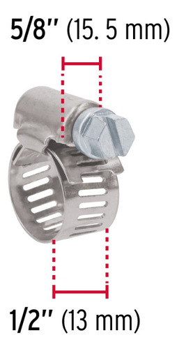 10 Abrazaderas Ab-4 Inoxidable Reforzado 3/8 A 5/8 44232