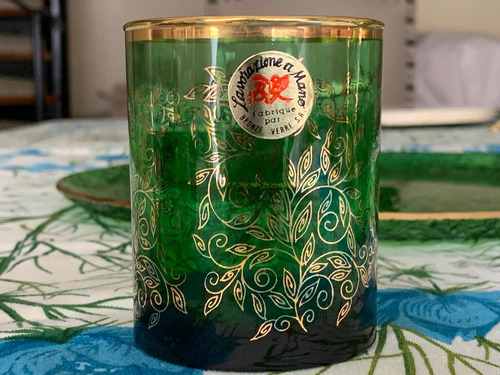 Bandeja Y 6 Vasos Marroquíes Bronze Verre Realizados A Mano.