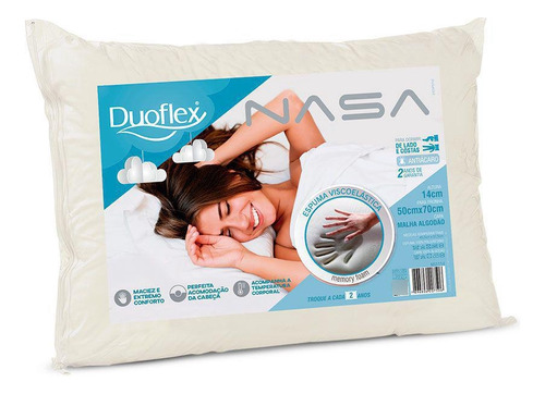 Travesseiro Duoflex Nasa Ns1118 50x70x14