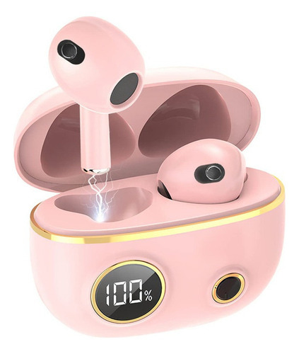 Audífonos Bluetooth Inalámbricos Deportivo Mujer In-ear Rosa Color Rosa Color De La Luz Blanco