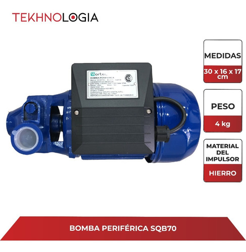 Imagen 3 de 10 de Bomba Elevadora De Agua 3/4hp Sqb70 40l/min 42mt Wortec
