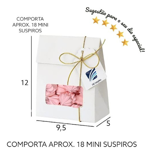 Mini Suspiros Caseiro Artesanal 170g Rosa