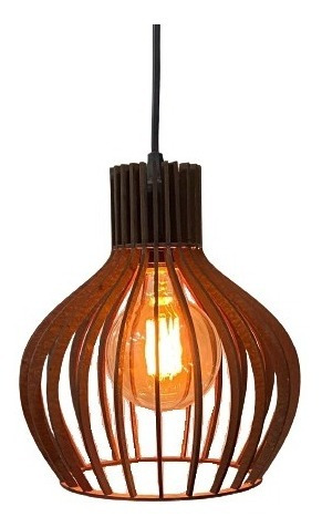 Lustre Pendente Luminoso Equilíbrio Espaço Zen Mdf E27