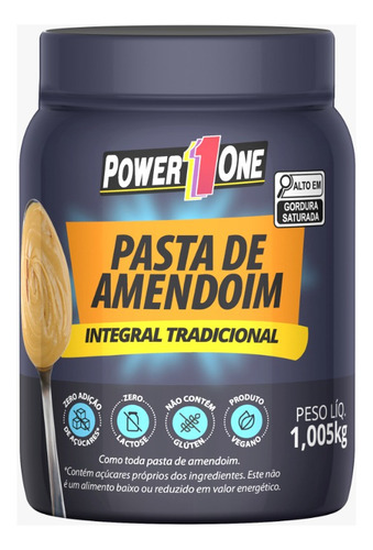 Pasta de Amendoim Integral Power 1 One Pote 1,005kg
