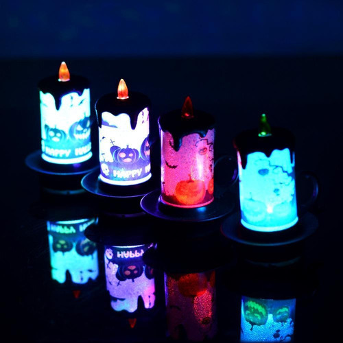Luz De Té De Calabaza Led Sin Llama For Halloween, Luz De