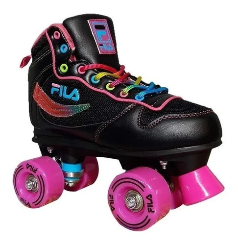 Patines Artisticos Fila Vanity Black Bota 4 Ruedas Con Freno