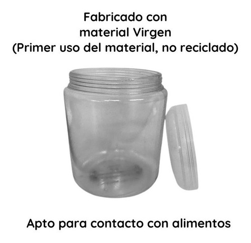 Imagen 6 de 10 de Potes Plasticos 1000 Cc Redondo Pvc X 75 Un.