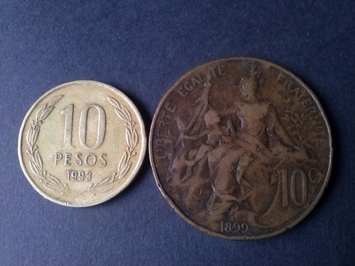 Francia 10 Centimes 1899 Cobre