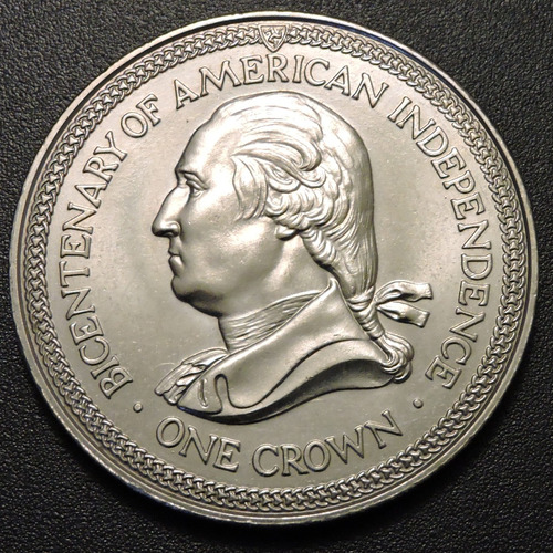 Isla De Man - 1 Crown 1976 - Bicentenario Ind. E.e.u.u. (Usado)