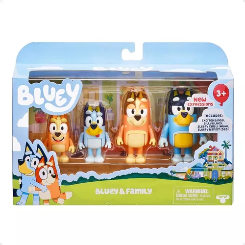 Muñecos Juguetes Pack X4 Bluey Family Figuras Articuladas