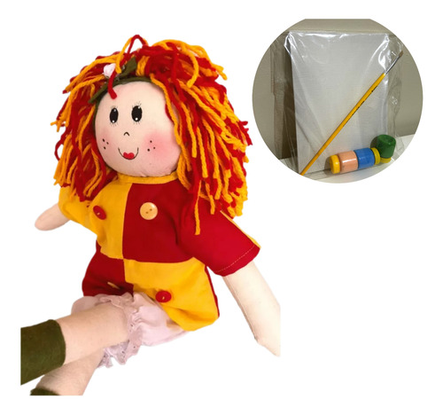 Boneca De Pano Emilia 50cm + Kit Pintura Presente