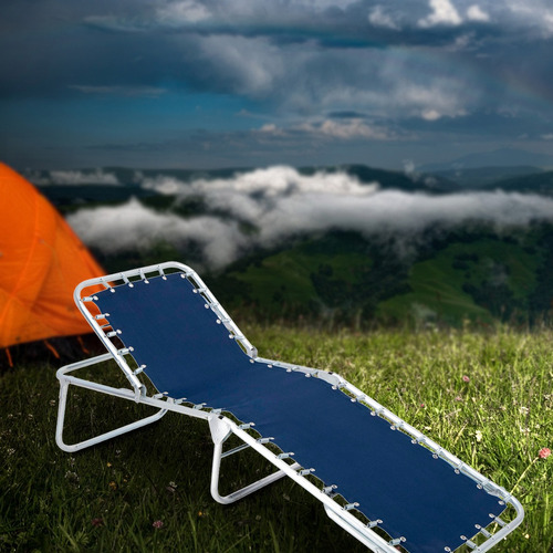Catre Plegable Para Dormir Portatil Camping Ortopedico Lona Color Azul