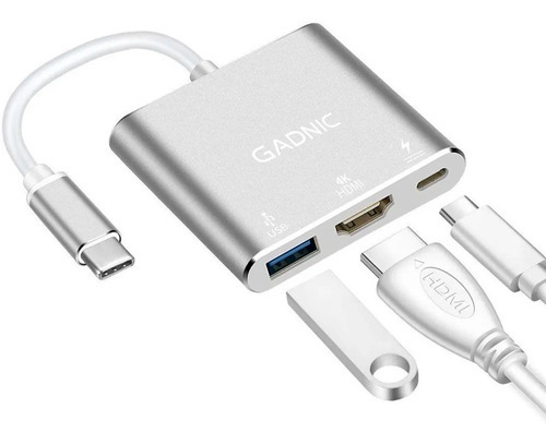 Adaptador Usb Gadnic Usb 3.0 Tipo C PC o Mac 3 Puertos