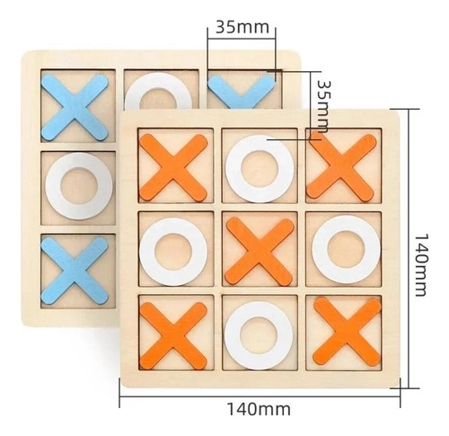 Juego De Ajedrez De Tres En Raya De Madera, Juego De Ajedrez