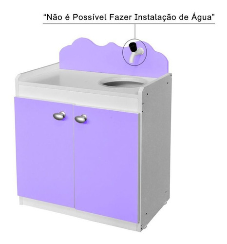 Balcão De Brinquedo Com Pia Lilás/branco - Criança Feliz