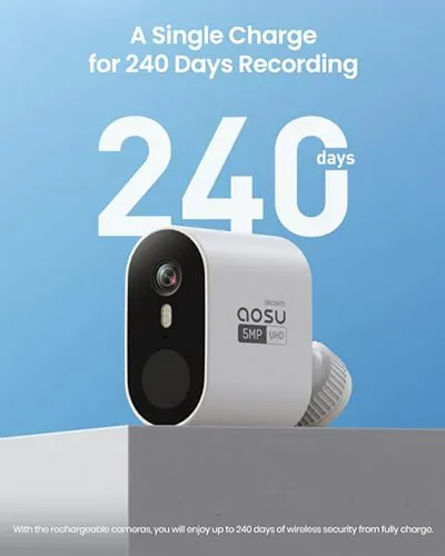 Cámaras De Seguridad Inalámbricas Aosu, 5mp Hd, Detección De