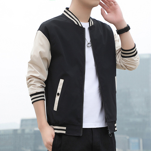 Chaqueta De Béisbol De Estilo Coreano Para Hombre - Top Fino Casual