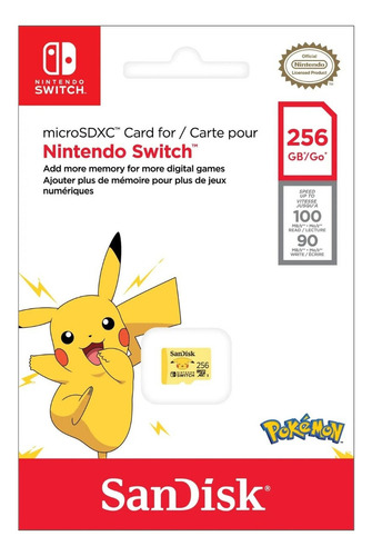 Memoria Microsdxc 256gb Sandisk Pikachu Sdsqxao-256g-gn6zk