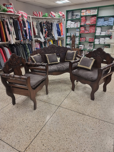 Juego De Muebles En Madera Saman De Primera 