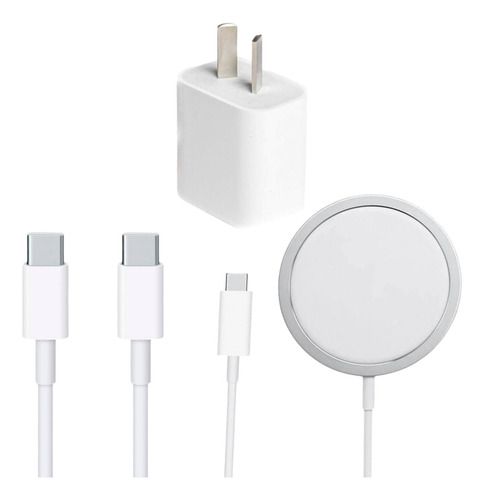 Kit Adaptador 20w + Usb C A C + Inalámbrico Para Iphone 15
