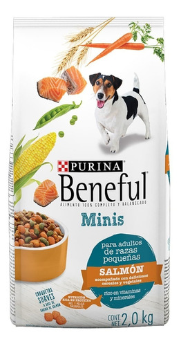 Alimento Purina Beneful Minis Para Perros Adultos Razas Pequeñas Sabor Salmón 2kg