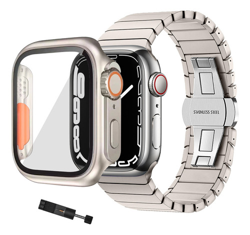 Funda Con Correa De Acero Y Funda Para Apple Watch 8 7 6 38-