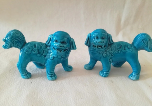 Perros De Foo Porcelana Turquesa