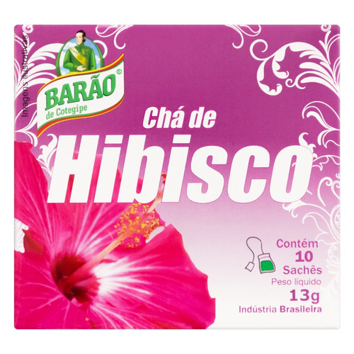 Chá Barão de Cotegipe hibiscus em sachê 13 g 10 u