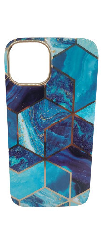 Forro Protector Case Marmol Azul iPhone 13 6.1 Pulgadas