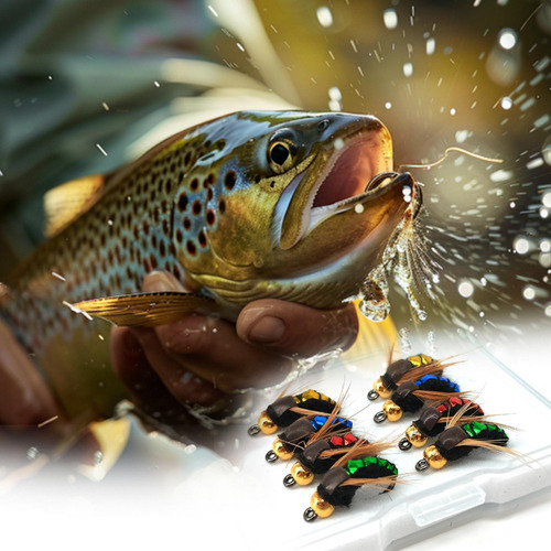2 X 8 Unidades De Señuelos De Pesca, Pesca Con Mosca, Agua