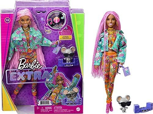 Muñeca Barbie Extra Doll N. ° 10 En Conjunto De Chaqueta 