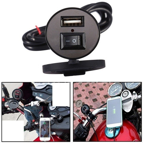 Cargador Usb Moto Switch On Off Auto Moto 12v A Usb 5v