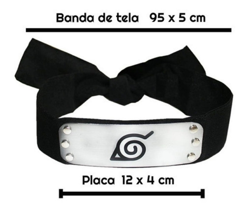Cosplay Naruto Banda Placa Hoja Konoha Kunai Shuriken Ninja