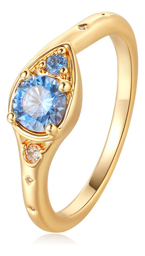 Anillo Vowstone Dorado Con Zafiros Y Diamantes Para Mujer