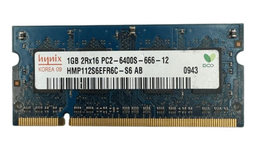 Memoria Ram Laptop Hynix 1gb 2rx16 Pc2-6400s-666-12