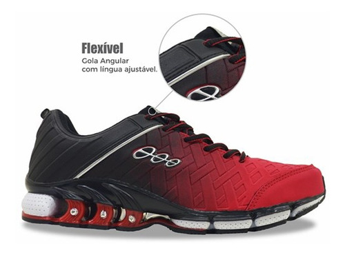 Imagem 2 de 3 de Tênis Masculino Black Free Evolution 21300111 - Vermelho