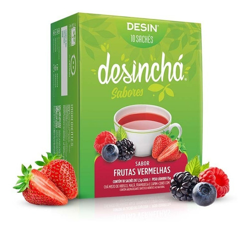 Chá Desincha Frutas Vermelhas (10 Sachês)