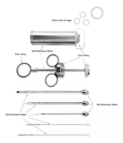 Rj1 Inyector De Condimento For Adobo De Carne De Acero