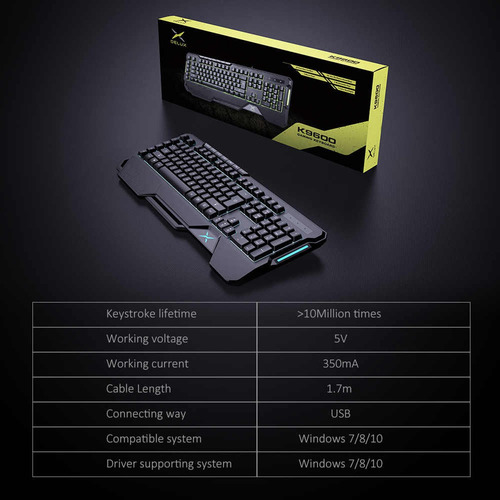 Teclado Gamer Delux K9600 Rgb Programable Macros Multimedia
