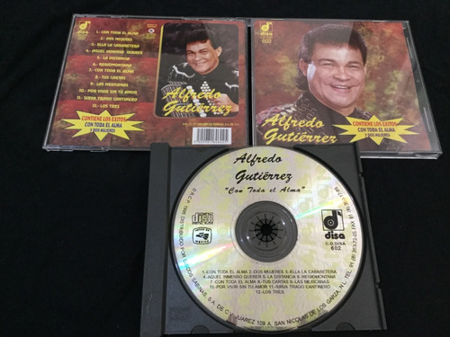 Alfredo Gutierrez Con Toda El Alma Cd D16