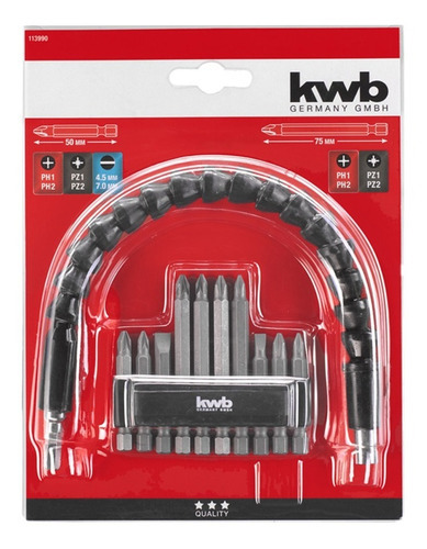 Juego De Puntas Y Extension Flexible Para Destornillador Kwb