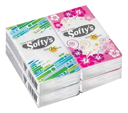 Kit Com 15 Pacotes De 4 Saquinhos Lenços Softys Pocket Elite Elite Softys Elte en saco x 4 unidades