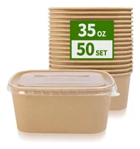 Comprar ''envases Rectangulares De Papel Kraft Con Tapa, Microondas