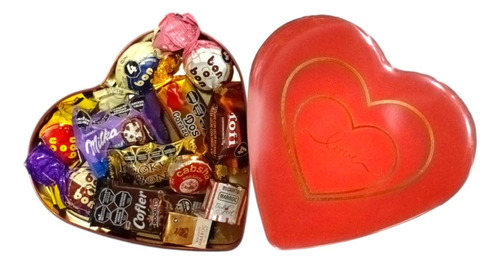  Lata Corazon Con Chocolates Ideal Regalo En Golosinar