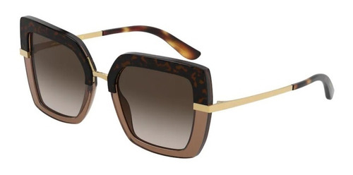 Óculos De Sol - Dolce & Gabbana - Dg4373 325613 52 Cor da armação Havana/Marrom Cristal Cor da haste Dourado Cor da lente Marrom degradê Desenho Quadrado